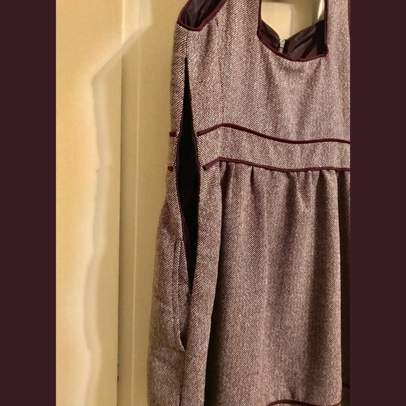 Wool Purple Herringbone Metallic Dress - Picture 3 of 5